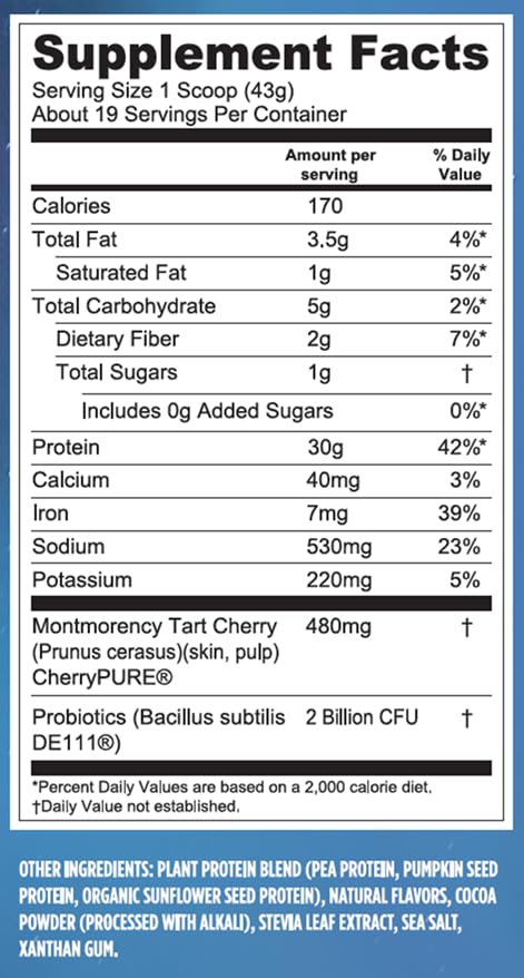 Vega Sport ingredients highlight probiotics and BCAAs for recovery