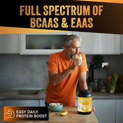 Clear Mango Pineapple shake by VEGAIN PRO-SURGE in a tall glass.