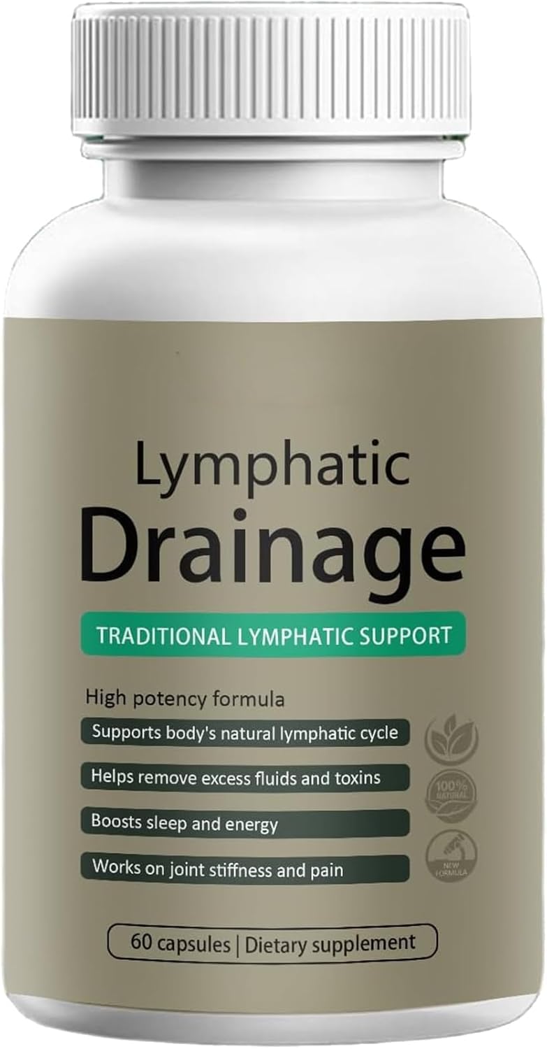 VegHerbs Lymphatic Drainage Capsules bottle shows a natural detox support option.