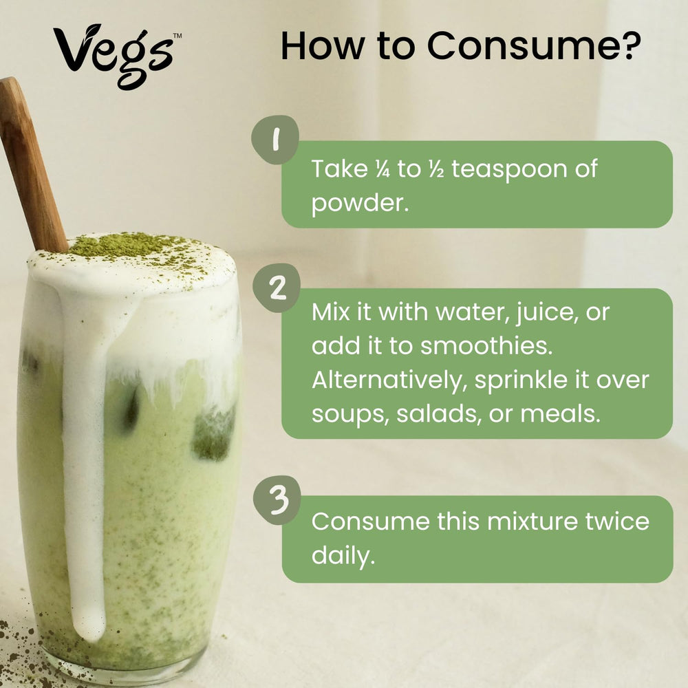 Vegs Moringa packaging shows purity with no fillers or additives.