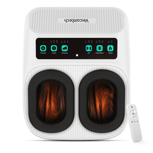 Veicomtech Shiatsu Foot Massager with Heat shows the top control panel for easy adjustments