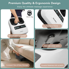 Veicomtech Shiatsu Foot Massager with Heat wired power cord for reliable sessions