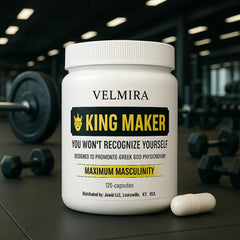 Velmira King Maker packaging overview shows pack of 1 bottle.