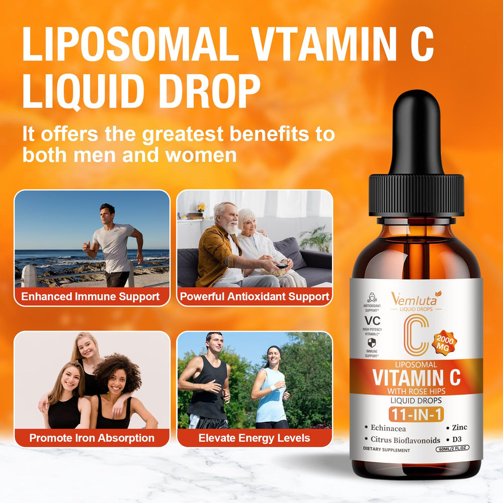 Vemluta liposomal vitamin C echinacea extract on packaging signals immune-support ingredients.