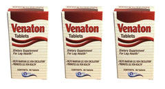 Venaton bottle label close-up highlighting leg health support.