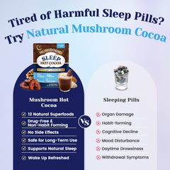 Venture Pal Mushroom Cocoa cup steaming, inviting a soothing bedtime drink.