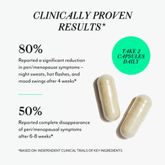 Veracity Selfcare menopause support capsules close-up, convenient daily use for symptom balance
