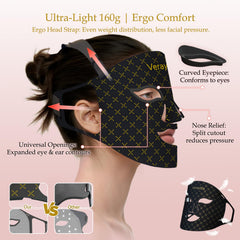 Veraylife portable red light mask with a rechargeable battery for on-the-go sessions