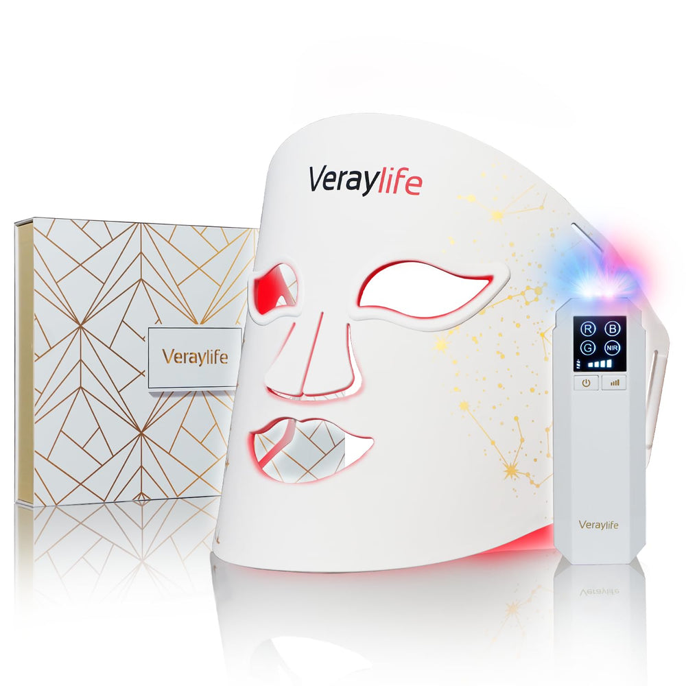 Veraylife red light therapy mask front view for at home skincare.