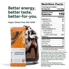 Verb Caffeinated Energy Bar Mocha Chip on the counter front, ready for on-the-go focus.