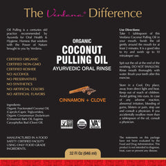 Verdana oil pulling mouthwash in use for a breath freshening rinse