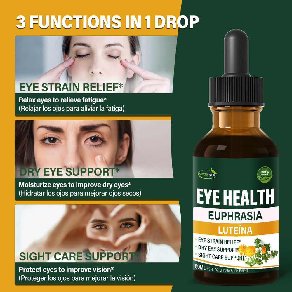 Verdeherb Eyebright Drops pour shows easy dosing for eye comfort.