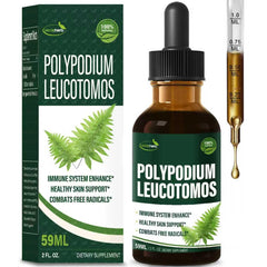 Verdeherb drops bottle shows premium Polypodium leucotomos for immune support