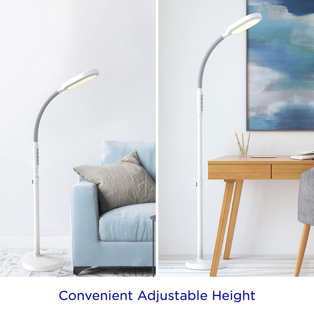 Verilux HappyLight Duo 10k-lux full-spectrum LED panel provides bright daytime illumination.