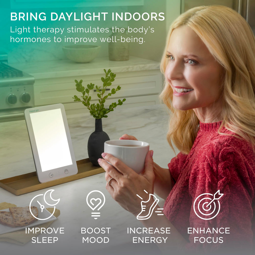 Adjustable brightness levels on the Lumi Plus for personalized light sessions