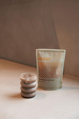 Verso Morning Being label close-up highlights ingredients and flavor notes.