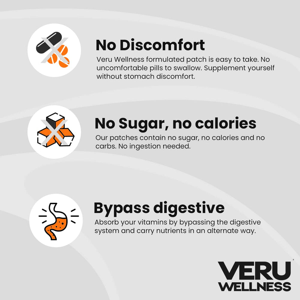 Veru Wellness patch applied to shoulder area for discreet daily use