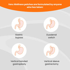 Veru Wellness bariatric patch placed on back or arm for easy wear