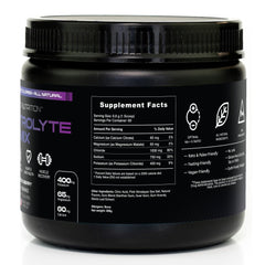 VERUS Nutrition electrolytes powder vegan-friendly label emphasizes plant-based hydration