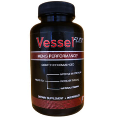 VesselFLEX bottle front shows label for daily nitric oxide support