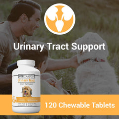 Vet Classics Resources dog urinary tract tablets shown in bottle supporting urinary health.