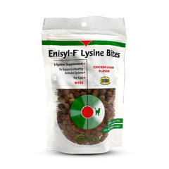 Vetoquinol Enisyl-F Lysine Bites bag front, chicken liver flavor for cats