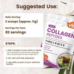 VEV collagen powder stirred into coffee for seamless morning use.