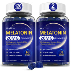 Veyttisy Melatonin 20mg Gummies bottle showing nightly sleep support