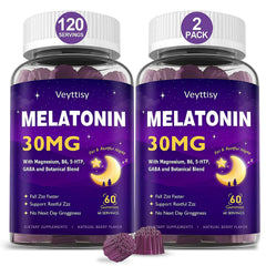 Veyttisy melatonin 30mg gummies bottle displayed for restful nights