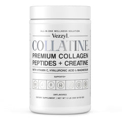 Vezzyl Collatine bottle pour demonstrates easy daily dose for skin and joints.