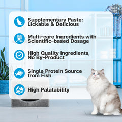 VFCARE lysine for cats ingredients panel with natural antioxidants.