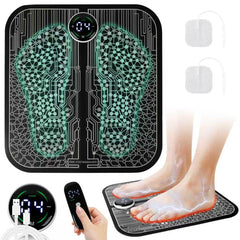 VFU foot-stimulator in use providing temporary leg comfort and circulation.