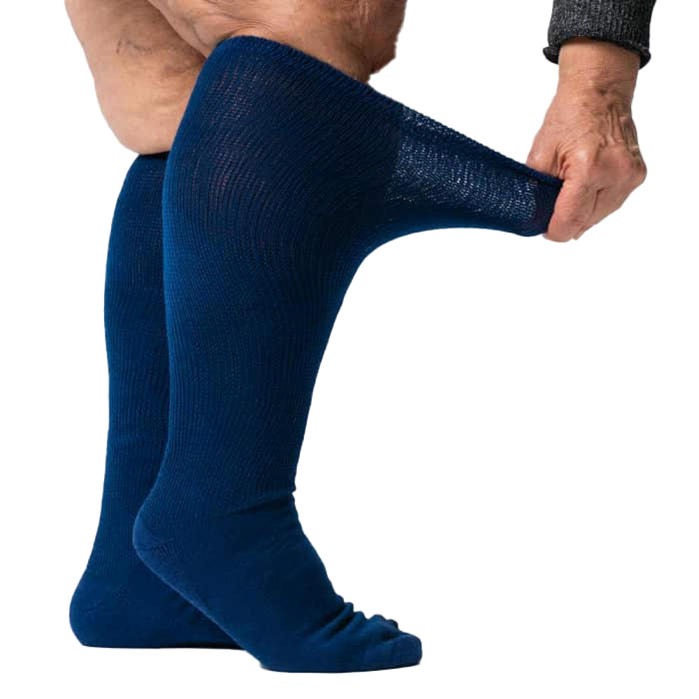 Viasox EasyStretch stretch-to-fit socks reach up to 30 inches.