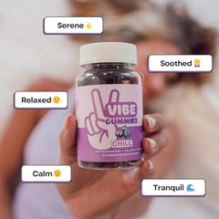 Vibe Gummies gaba-l-theanine-chamomile closeup highlights natural mood support