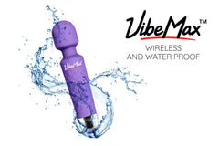 VibeMax massager in hand demonstrates portable, quiet performance