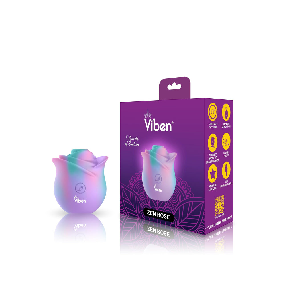 Viben Zen Rose Stimulator arrives in stylish packaging ready for gifting.