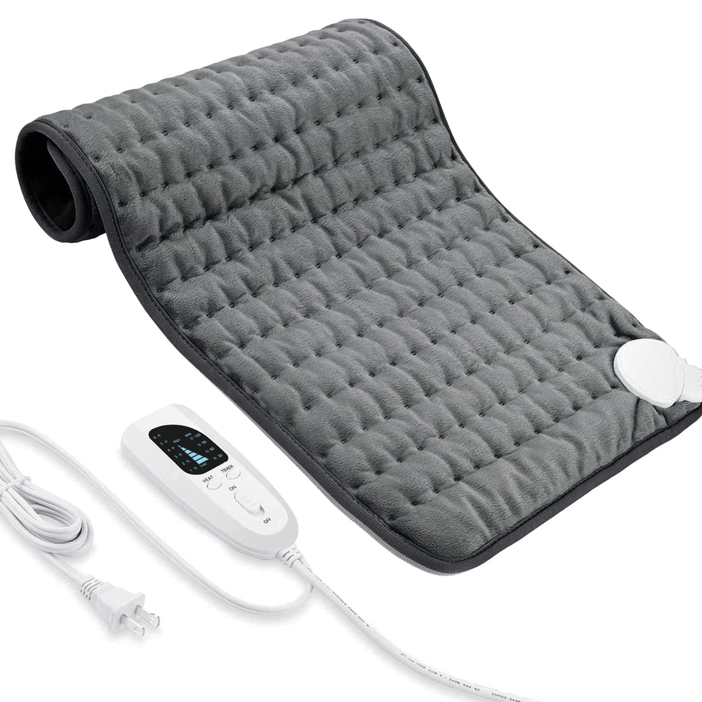 VIBOOS electric heating pad, full-view shot for versatile back and neck relief.