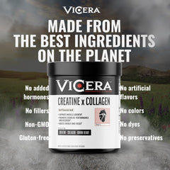 Glass showing dissolved VICERA powder in a clear beverage