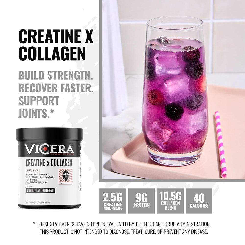 Closeup of VICERA label showing key ingredients