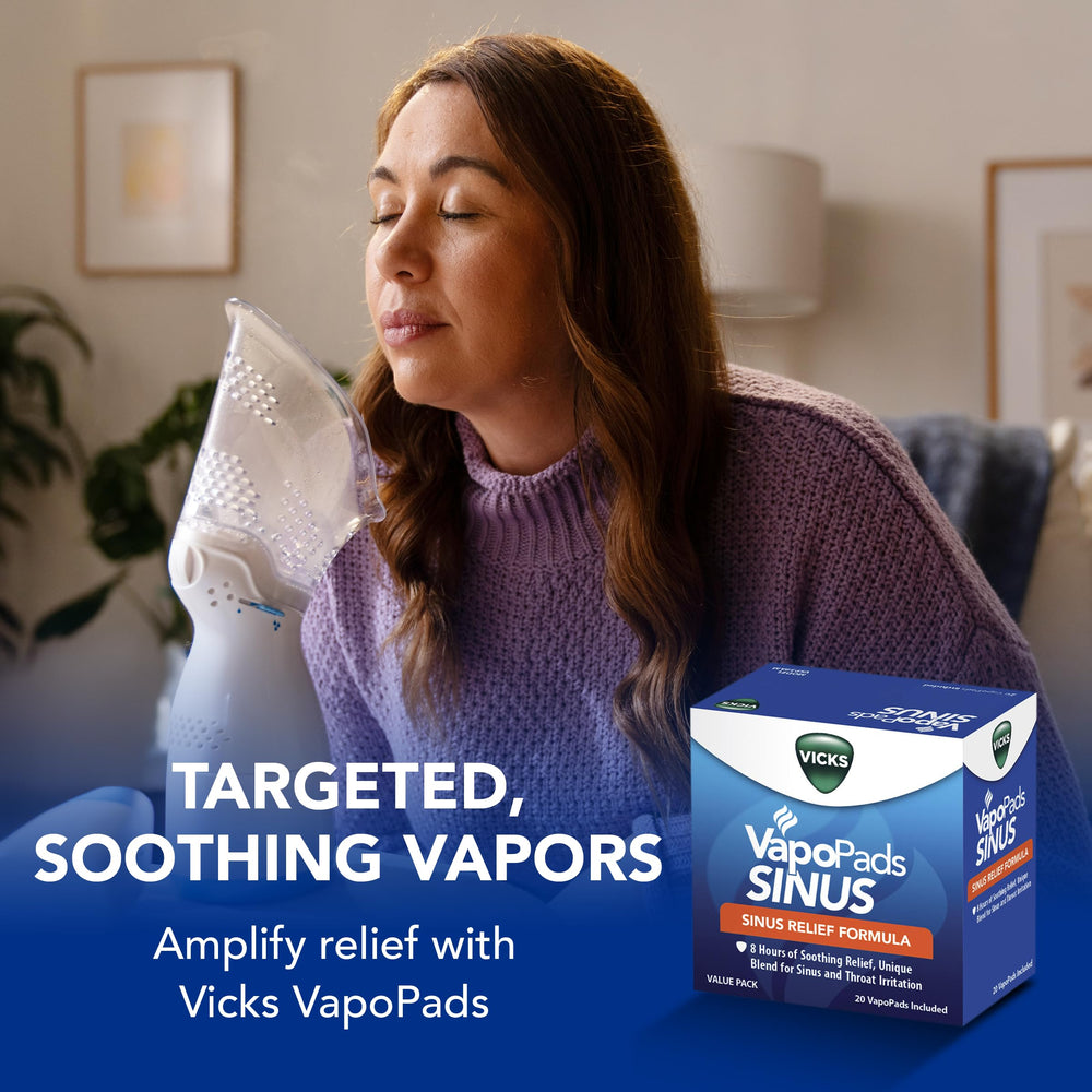 Humidifier in use with VapoPads releasing calming vapors for easier breathing.
