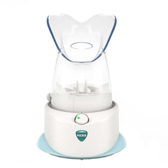 Vicks Personal Steam Inhaler hood close-up showing targeted moisture delivery.