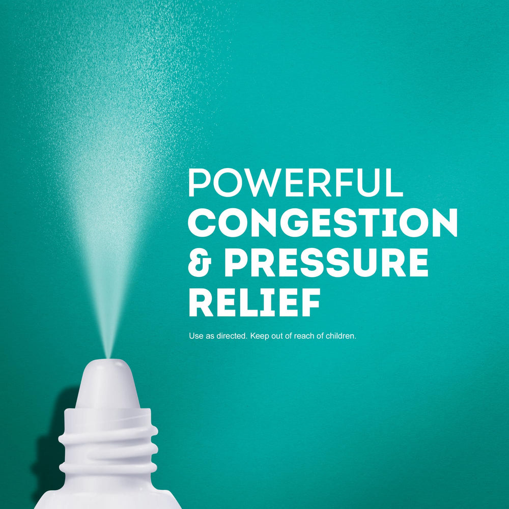 Vicks Sinex Severe mist shows an ultra fine spray for nasal delivery.