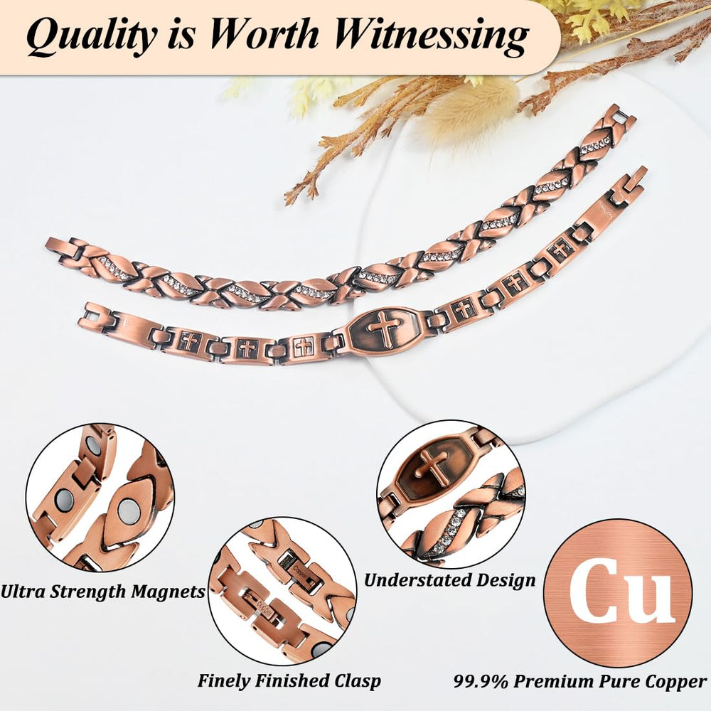 Vicmag copper magnetic bracelet for women with adjustable tool included.