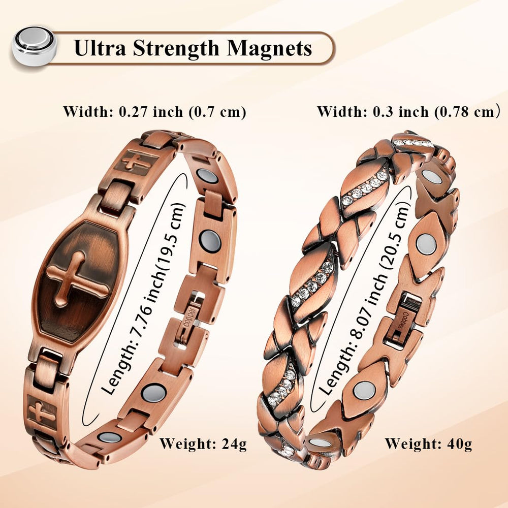 Vicmag copper magnetic bracelet for women in gift box presentation.
