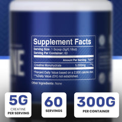 Vida Fit creatine powder scoop demonstrates easy measuring for consistent 5 g servings.