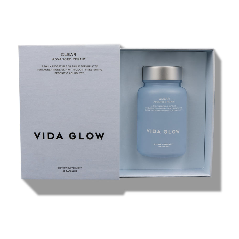 Vida Glow Clear Flawless daily routine shot shows effortless morning integration.