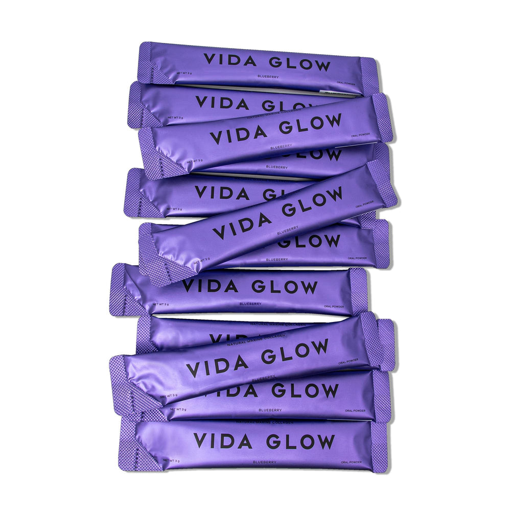 Close-up of Vida Glow Marine Collagen powder dissolving in smoothie.