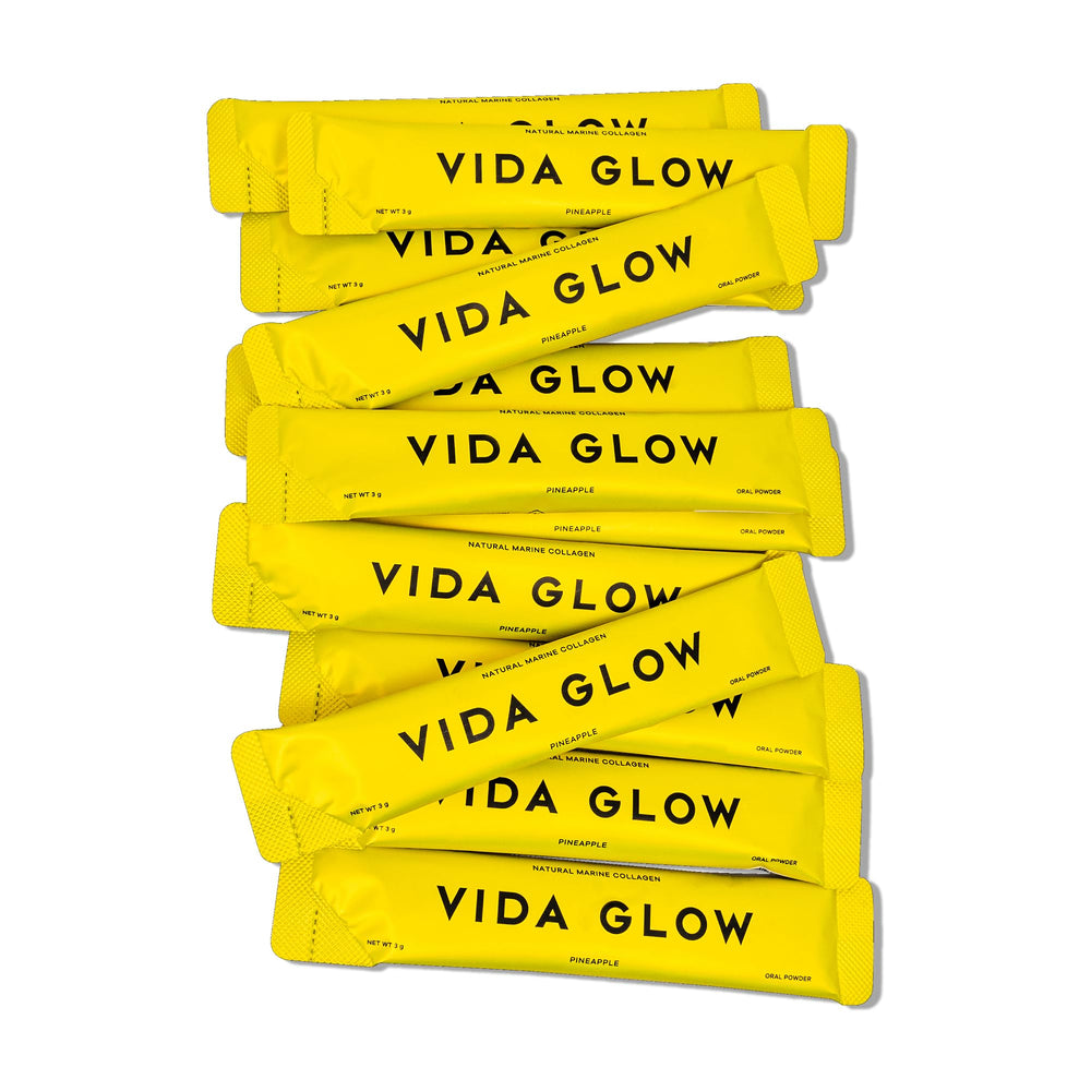 Vida Glow skin-hair-nails closeup hints at daily beauty routine possibilities.