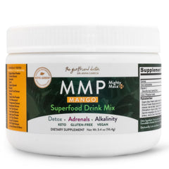 VIDAPURA Mighty Maca Plus Mango bottle—sugar-free greens for daily energy.