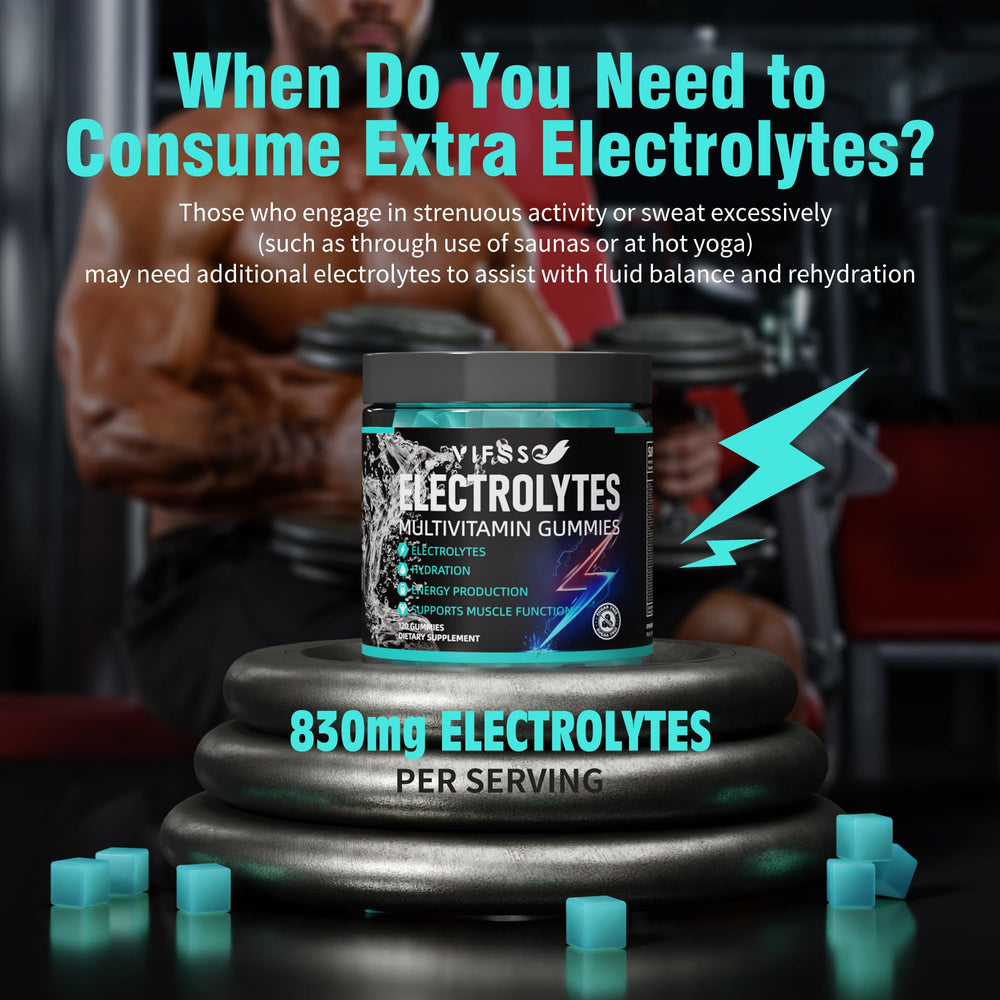 VIFSSG Electrolytes Gummies hand-snack during workout, supports quick hydration.